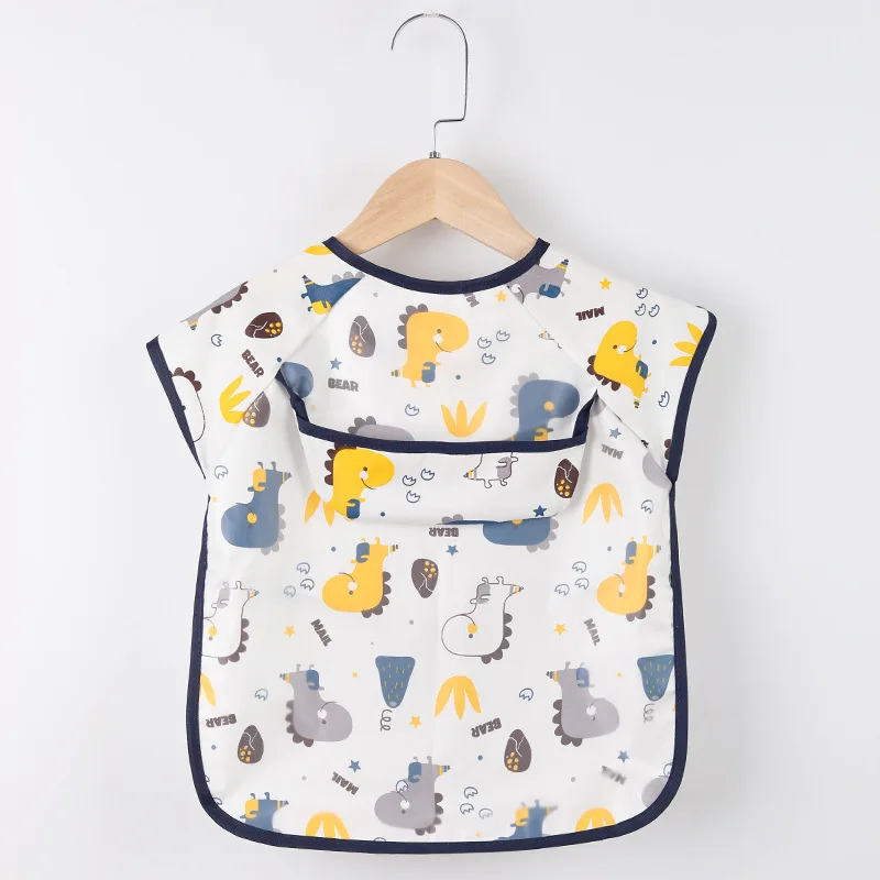 Baby Kinder Kleinkind Langarm Schal Wasserdichte Kunst Smock Fütterung Bib Schürze Tasche Infant Jungen Mädchen Spucktuch Bandana Lätzchen