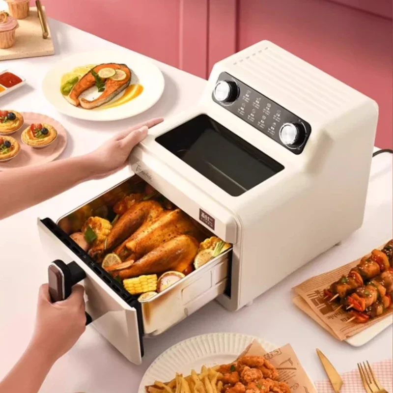 Air fryer visible household uncoated stainless steel electric fryer large capacity french fries machine