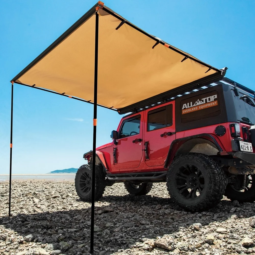 Vehicle Awning 8.2'x8.2' Roof Rack Pull Out Sun Shade UV50+ Weatherproof 4x4 Side Awning for Camping & Overland (Hardware