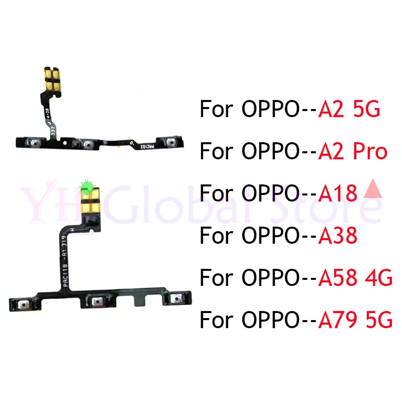 

For OPPO A18 A38 A58 A79 A2 Pro Power On Off Switch Volume Side Button Flex Cable Repair Parts