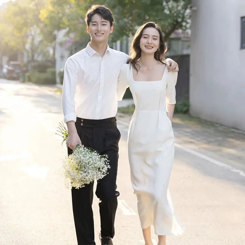 french-satin-light-wedding-dress-for-petite-brides-simple-retro-engagement-registration-little-white-dress