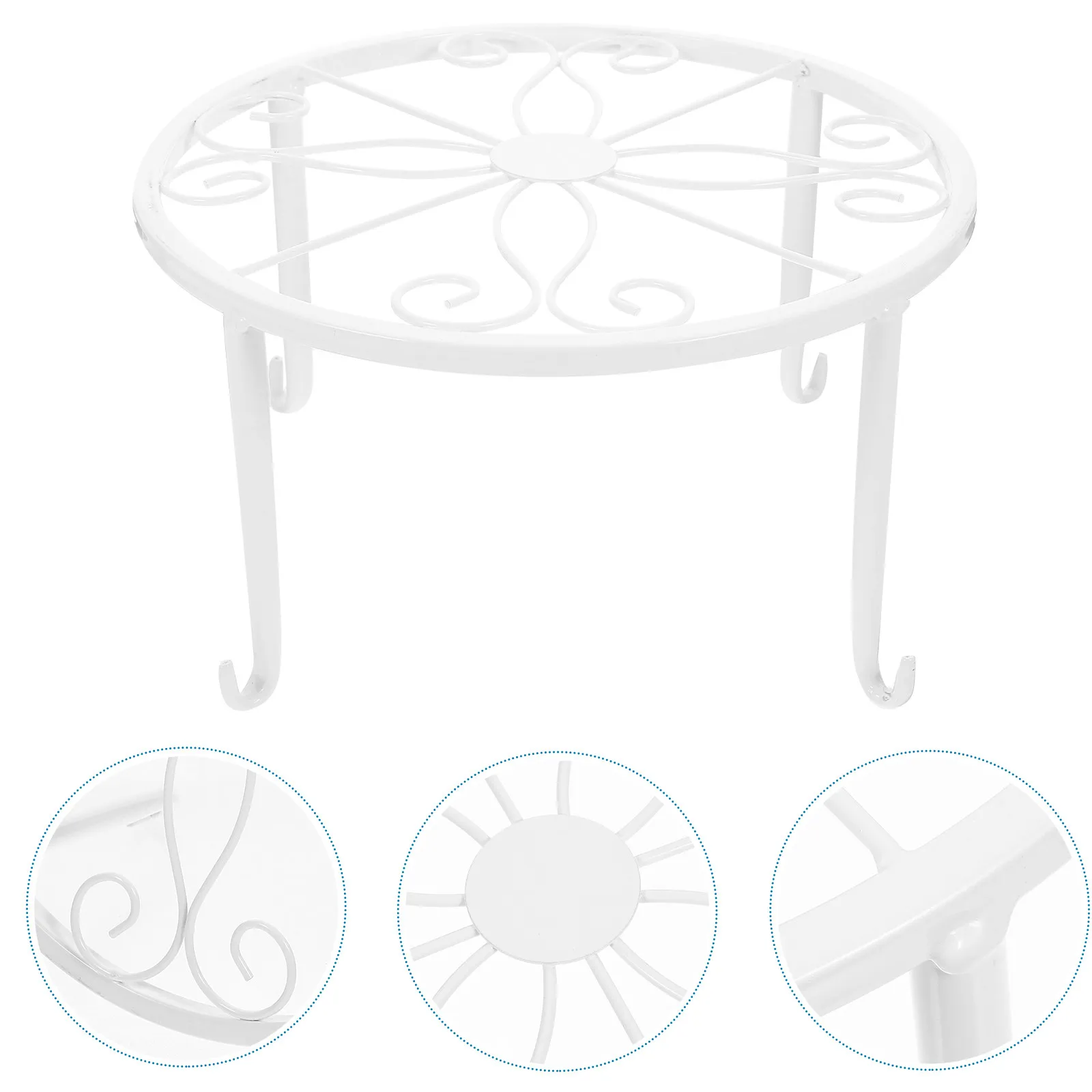 1Pcs Iron Flowerpot Holder Stylish Decorative Plant Pot Stand Fits Most Home Decors Use in Study Room Deck Yard Living Space