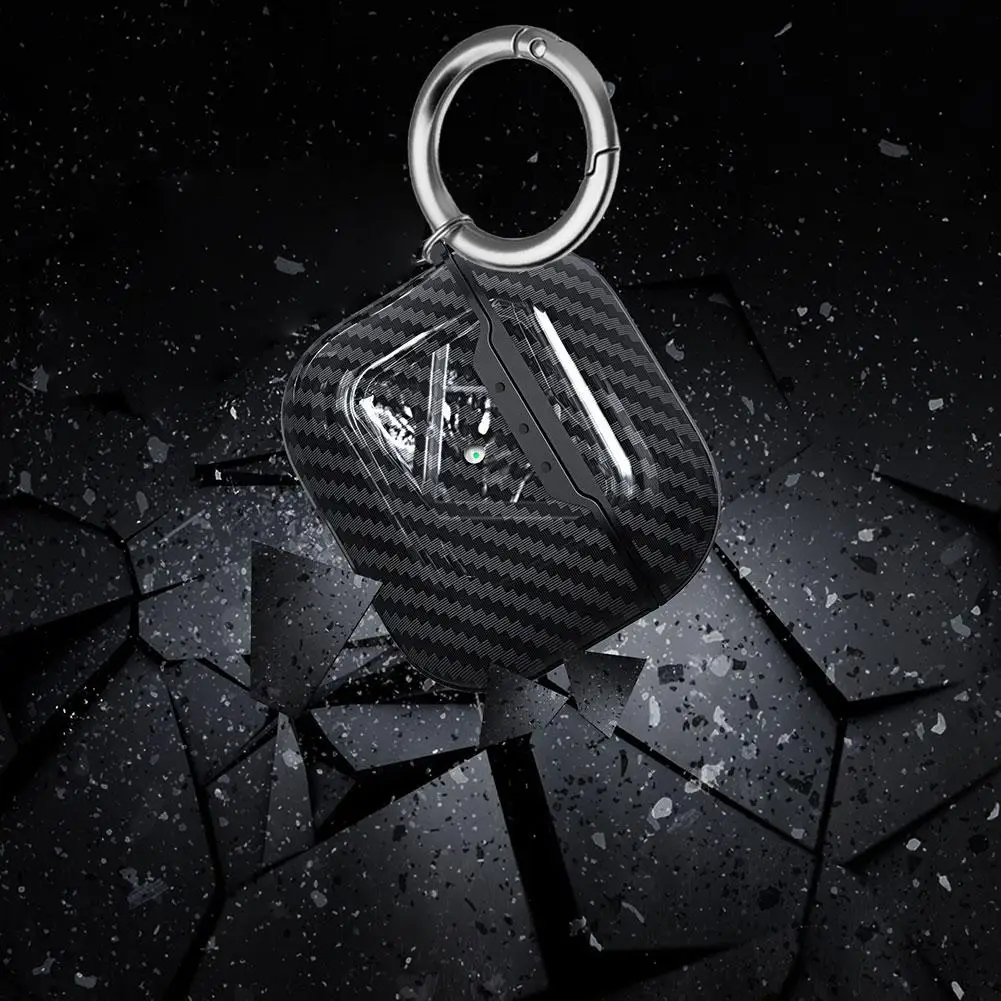 Airpods Pro3 Bluetooth イヤホンケース マットカーボンファイバーテクスチャ ソフトシェル TPU 落下防止保護カバー ワイヤレスイヤホン用