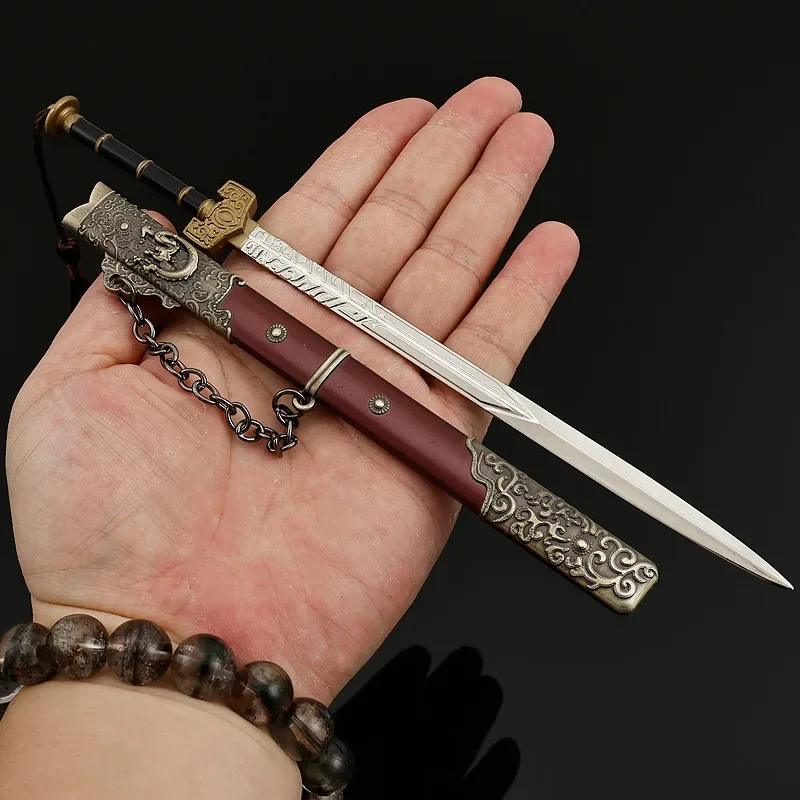 22cm Yang Jian Weapon Sword with Sheath Game Peripherals Black Myth: Wukong Staff Figure Model All Metal Craft Collections Gifts