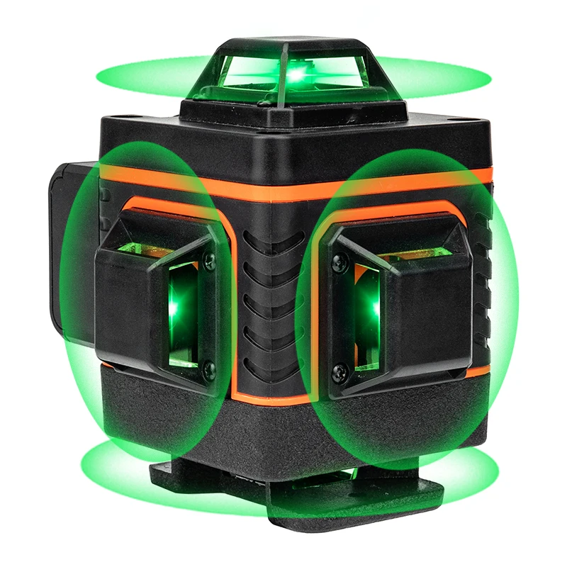 4D Nivel Laser 16 Green Beam Rotating and Self-leveling 360 Degrees Horizontal and Vertical 16 Lines Laser Levels