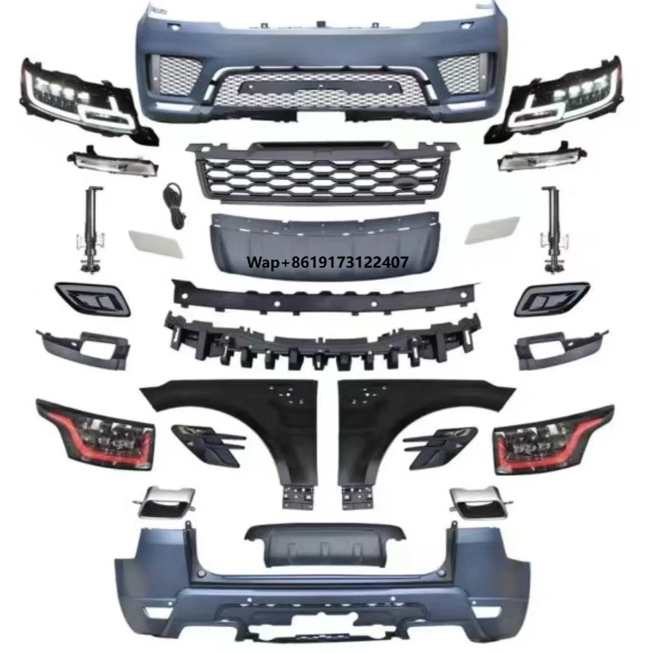 For Executive SVR Body Kits Surround Four-Eye Headlight Assembly Upgrade Compatible 2017 Models Exhaust Front Bumper