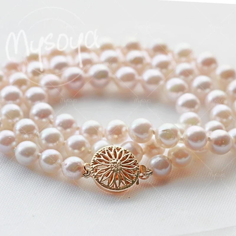 

MYSOYA 7-7.5 mm Akoya Baroque Sea Pearl Necklace for Birthday/Anniversary/Wedding/Mother's Day/Father's Day Gift A10048