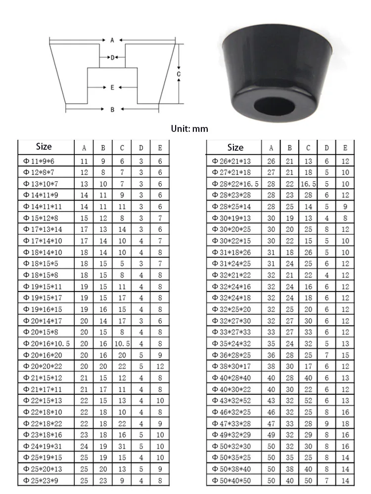 2/4/8pcs Furniture Foot Pad Black Rubber Tips Table Box Speaker Chair Legs Shock Stand Absorber Non-Slip Protector With Gasket