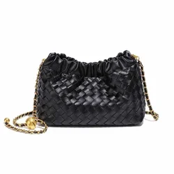 Women's Bag Chain Woven Cloud Bag New Style Simple Fashion Shoulder Bag Niche Design Texture All-match Crossbody