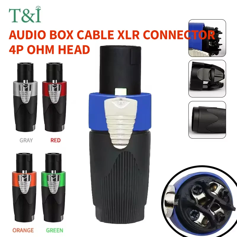 

5/20/100Pcs Audio speaker connector 4P 4pin speaker plug power amplifier speaker cable audio box cable XLR connector ohm head