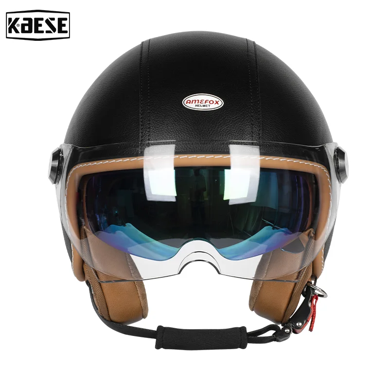 

Прочный мотоциклетный шлем с открытым лицом из АБС-пластика 3/4, сертифицированный ECE, с прозрачным экраном, идеально подходит для ежедневного использования и путешествий, унисекс