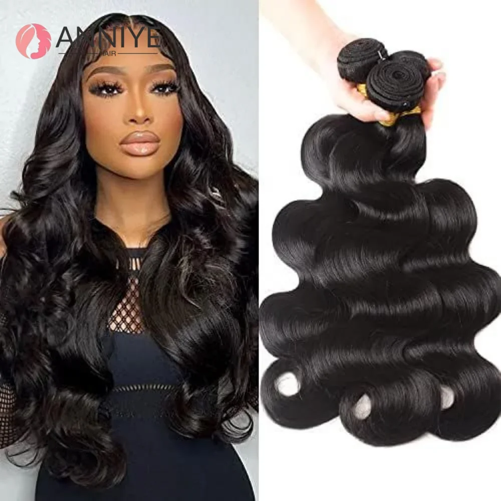 

Brazilian Body Wave Human Hair Bundles Natural Hair Weave 1/3/4 Bundles 100% Human Hair Wigs Remy Hair Extensions ANNIYE Hair
