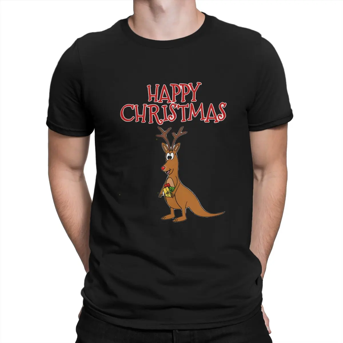 Australian Kangaroo Polyester TShirt for Men Christmas  Xmas Basic Casual Sweatshirts T Shirt High Quality New Design