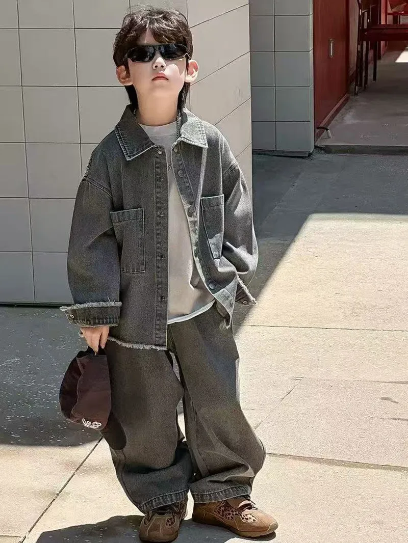 

Children's Baby Clothes Set Kids Coat Pants 2 pcs Spring and Autumn Boys' Sportswear Set Kids Outfits