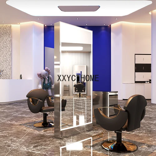 Barber Shop Dressing Table Hair  Hot Dyeing Floor HD Stainless Steel  Mirror Double Mirror