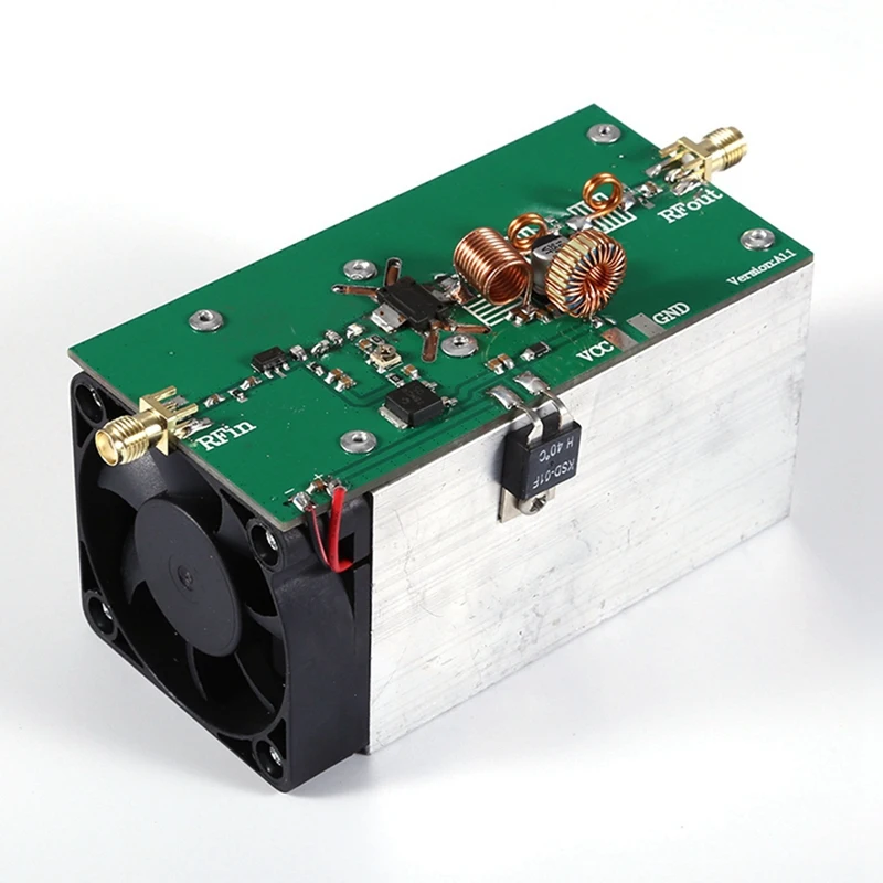 433Mhz 25W RF Power Amplifier Image Transmission Amplifier With Cooling Fan 390-470Mhz For HAM Radio Transceiver