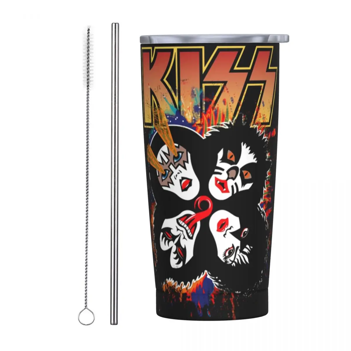 Rock Catman Demon Kiss Band Rock And Roll 20oz Tumbler Stainless Steel Double Wall Vacuum Insulated Travel Mug for Cold and Hot