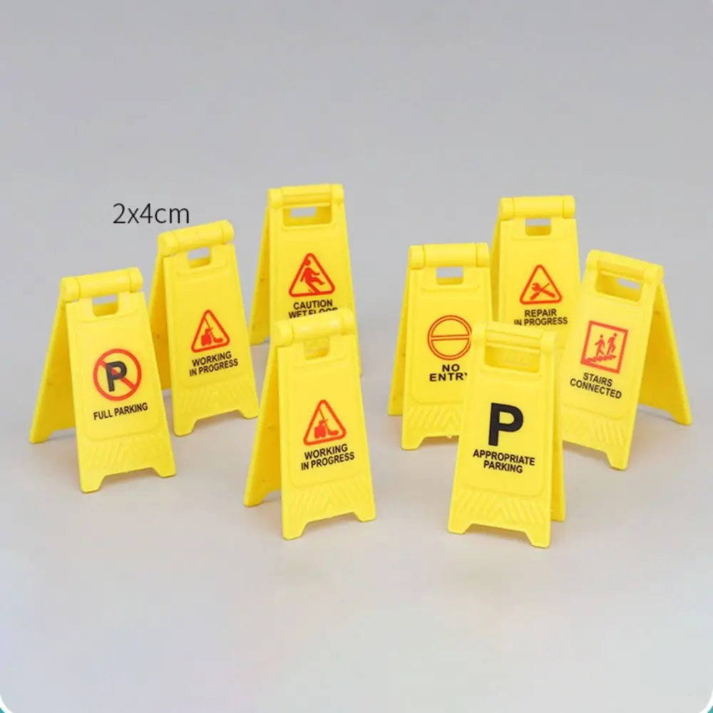 24/40/62PCS Plastic Early Teaching  Cognition Road Block Fences Street Scene Model Mini Traffic Cones Road Signs