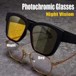 Photochromic Night Vision Glasses Goggles Shaeds for Men Women Night Driving Fit Over Glasses UV Protection Sunglasses