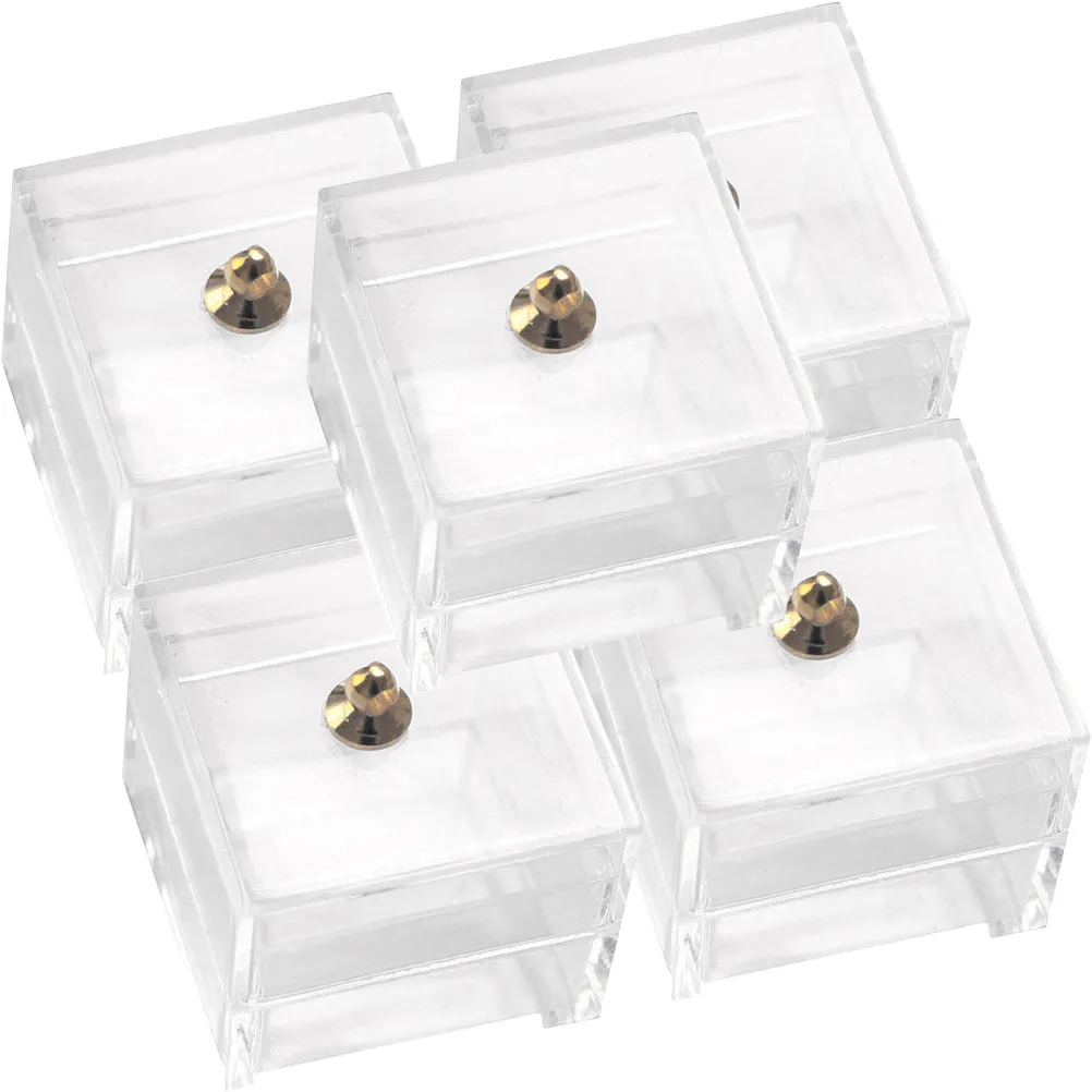 

5Pcs Transparent Miniature Storage Boxes Small House Accessories Mini Storage Cases Clear Box for Micro Landscape Decor