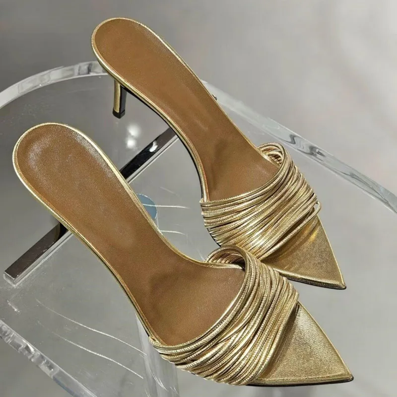 جديد خنجر صندل كعب عالٍ النساء أشار تو النعال فستان مثير أحذية النساء Sandalias الإناث sandalias de las mujeres #2