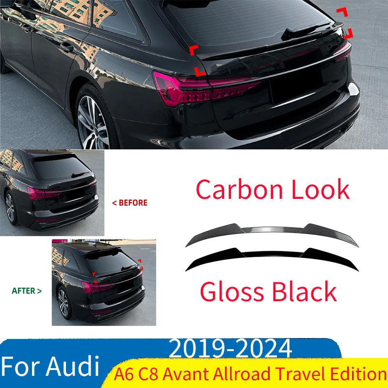 

For Audi A6 C8 Avant Allroad Travel Edition 2019-2024 Roof Spoiler Rear Trunk Mid Wing Exterior Modification Body Kits Accessory
