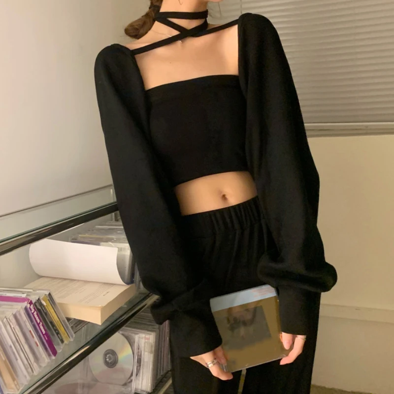 Women Fashion Sexy Casual T-shirts Two-piece Suit 2024 New Summer Women's Thin Shawl Top Tube Tops All-match Long Sleeve Tees