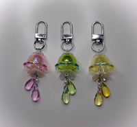 Jellyfish Keychain (Mini)  Beaded , Heisei Retro, Juminocore, Handcrafted, Customizeable