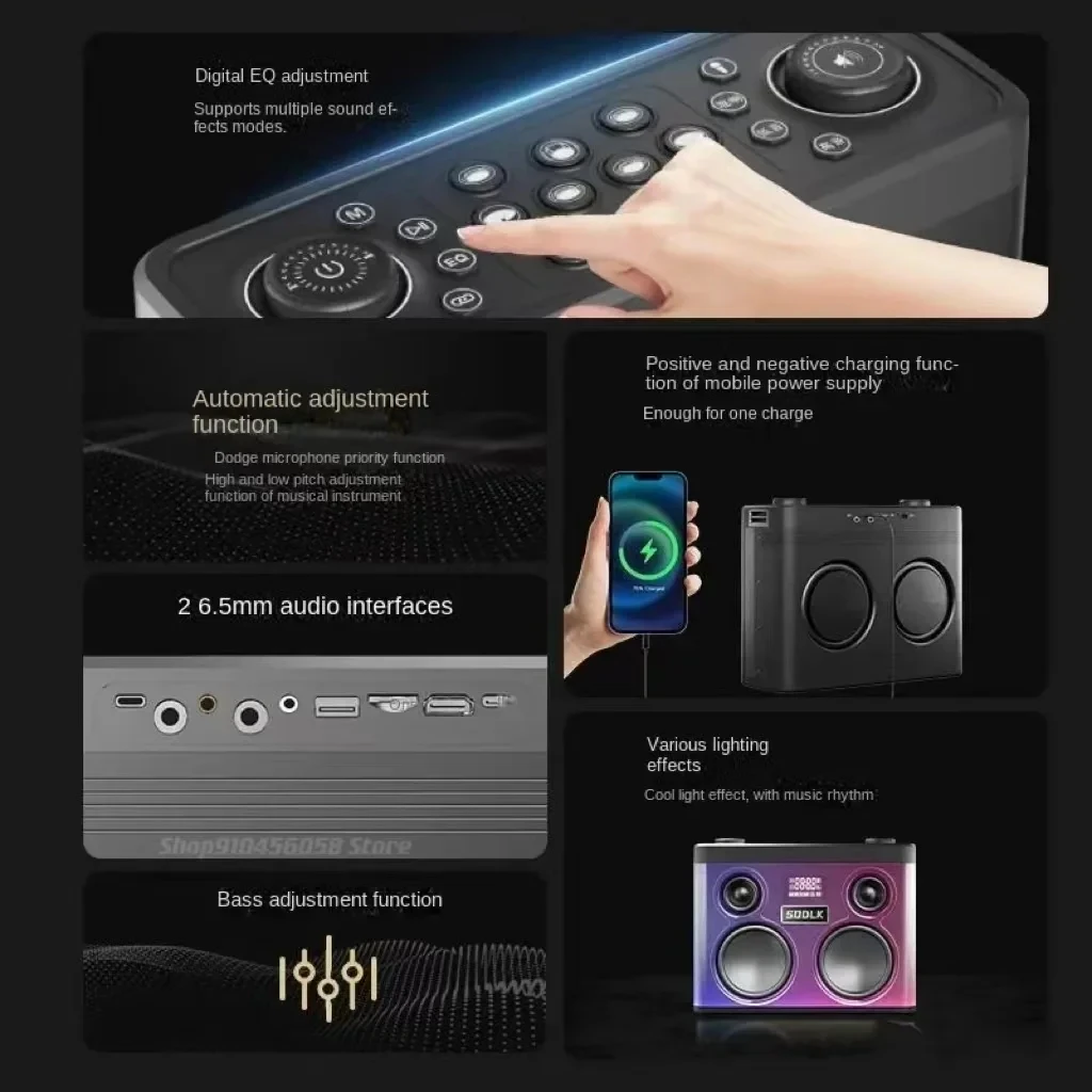 High Power Line Array Home Karaoke 320W Box Arrivals Wireless Mini Blue Tooth Speaker With Led Light Sodlk S1368
