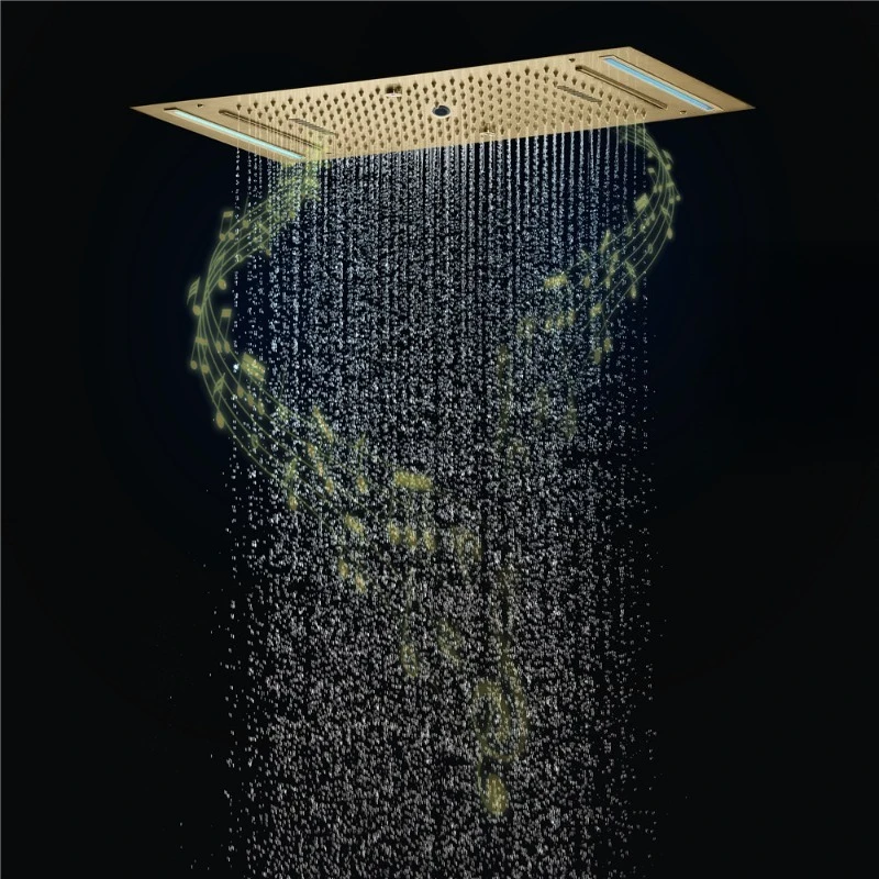 

Embedded 638 * 338mm music LED top spray waterfall rain spray bathroom shower top nozzle