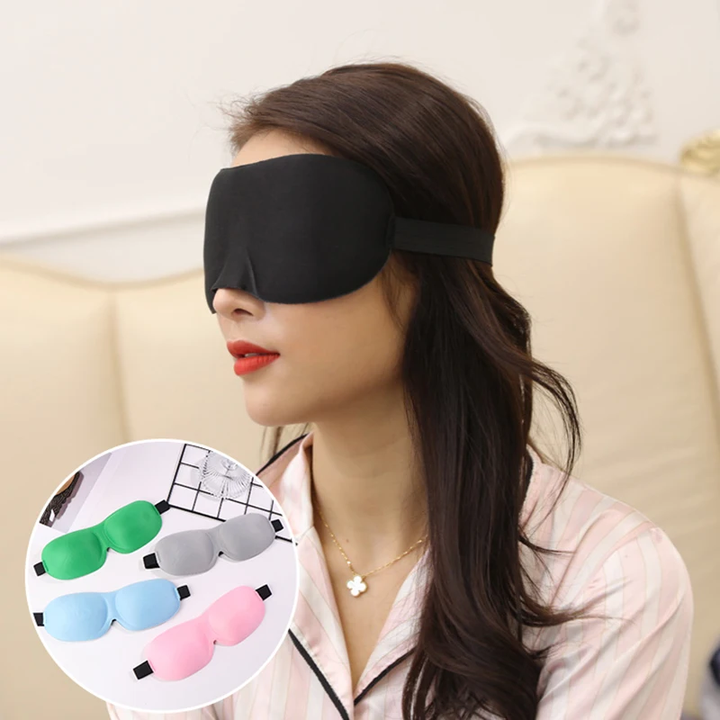 Masker tidur penutup mata 3D pria wanita, penutup mata perjalanan dengan penutup mata alami 1 buah