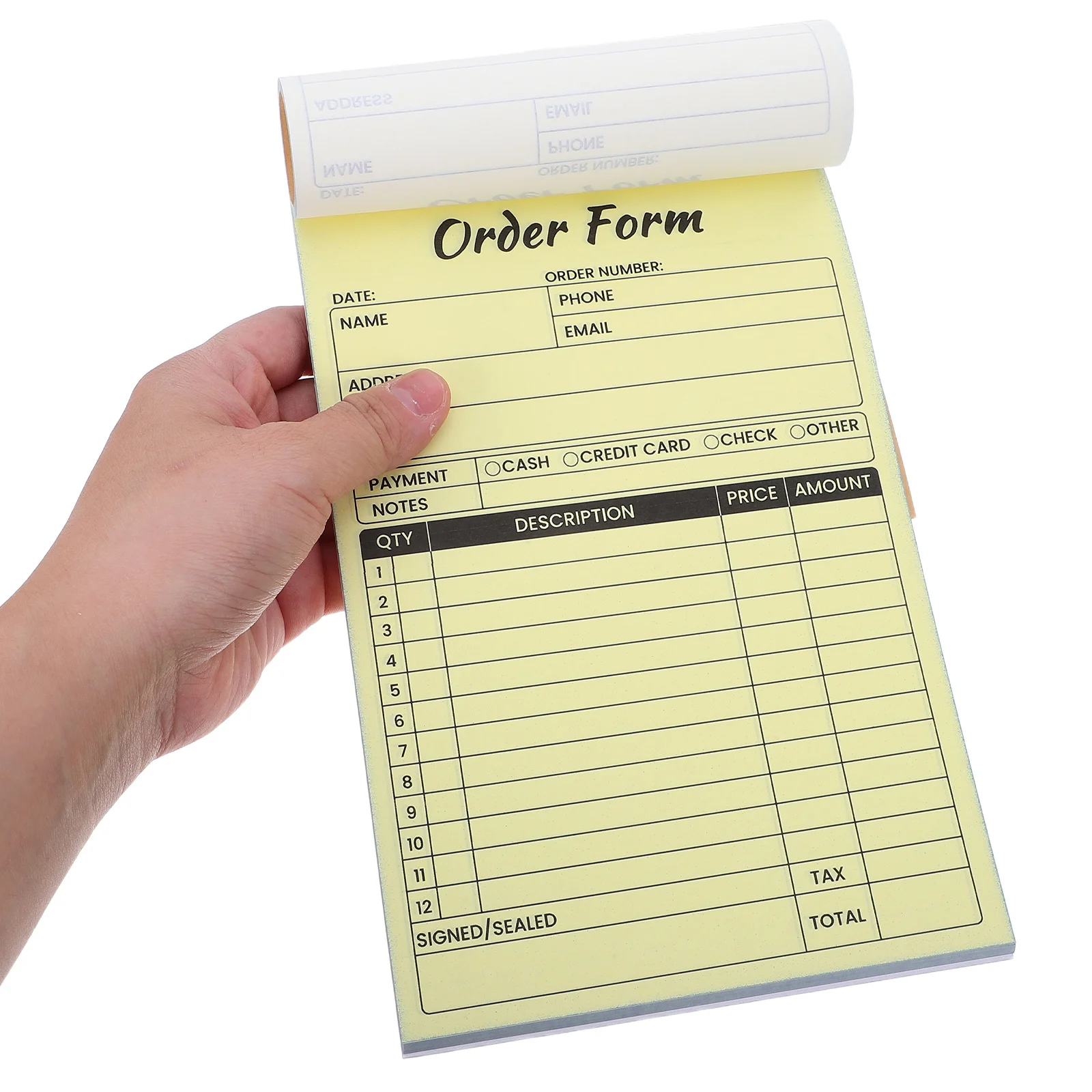 

2pcs Order Invoice Pad Small Business Receipt Book With Carbonless Copies Duplicate Order Management For Retail Restaurant