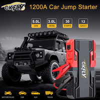 GKFLY 1200A Peak Current Car Jump Starter Power Bank 12V Car Battery Booster Charger Starting Device for Petrol Diesel Car