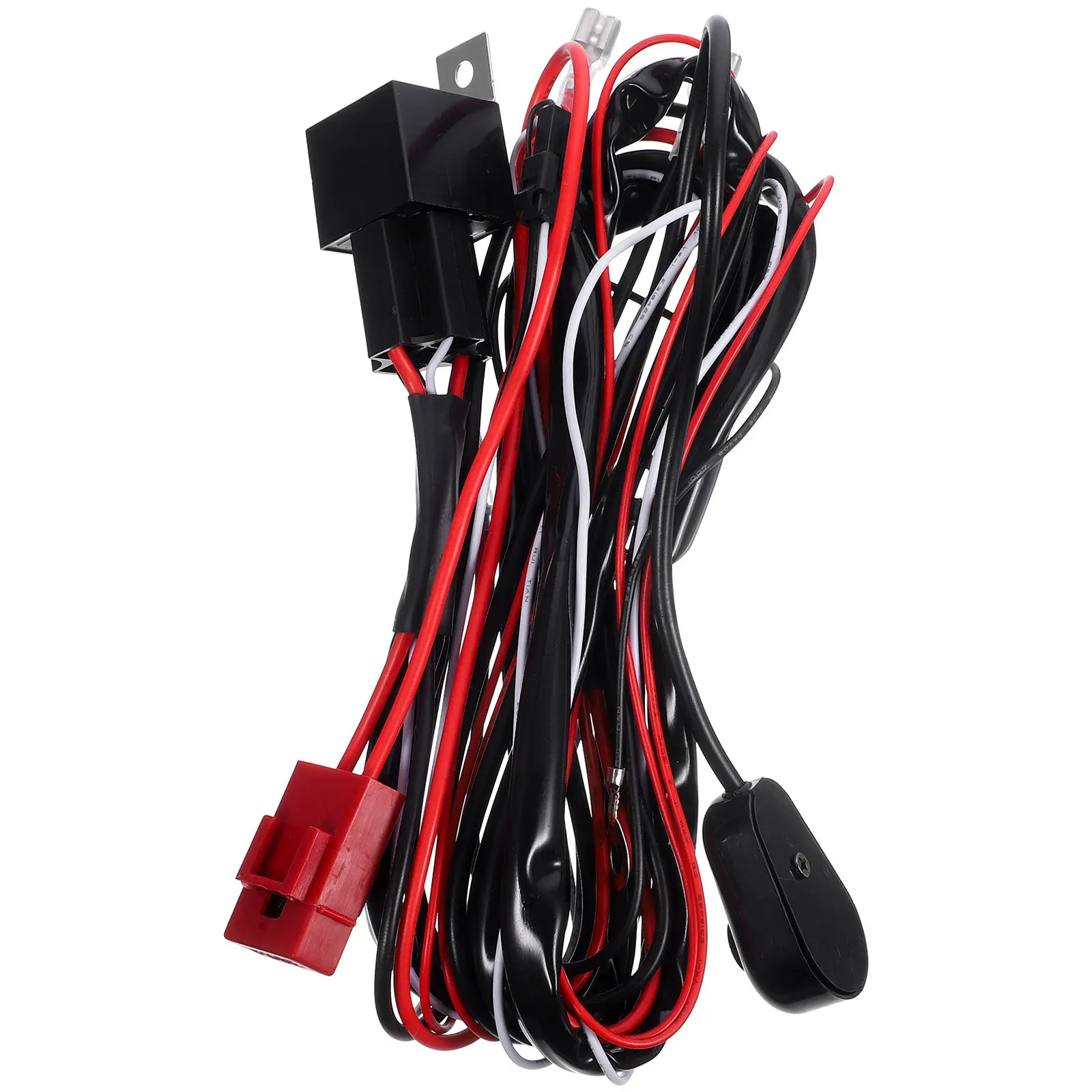 

Universal Power Relay Wiring Harness for LED Light Bar with Pre Installed 40A Fuse Illuminated Rocker Switch Easy Install