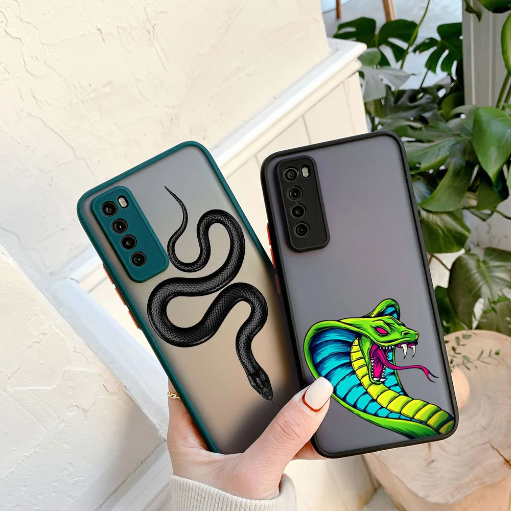 New Trend Phone Case For Xiaomi 14 13C Redmi Note 13 Poco X4 X5 X3 F3 C51 C50 C40 M5 Snake Cobra Python Translucent Back Cover