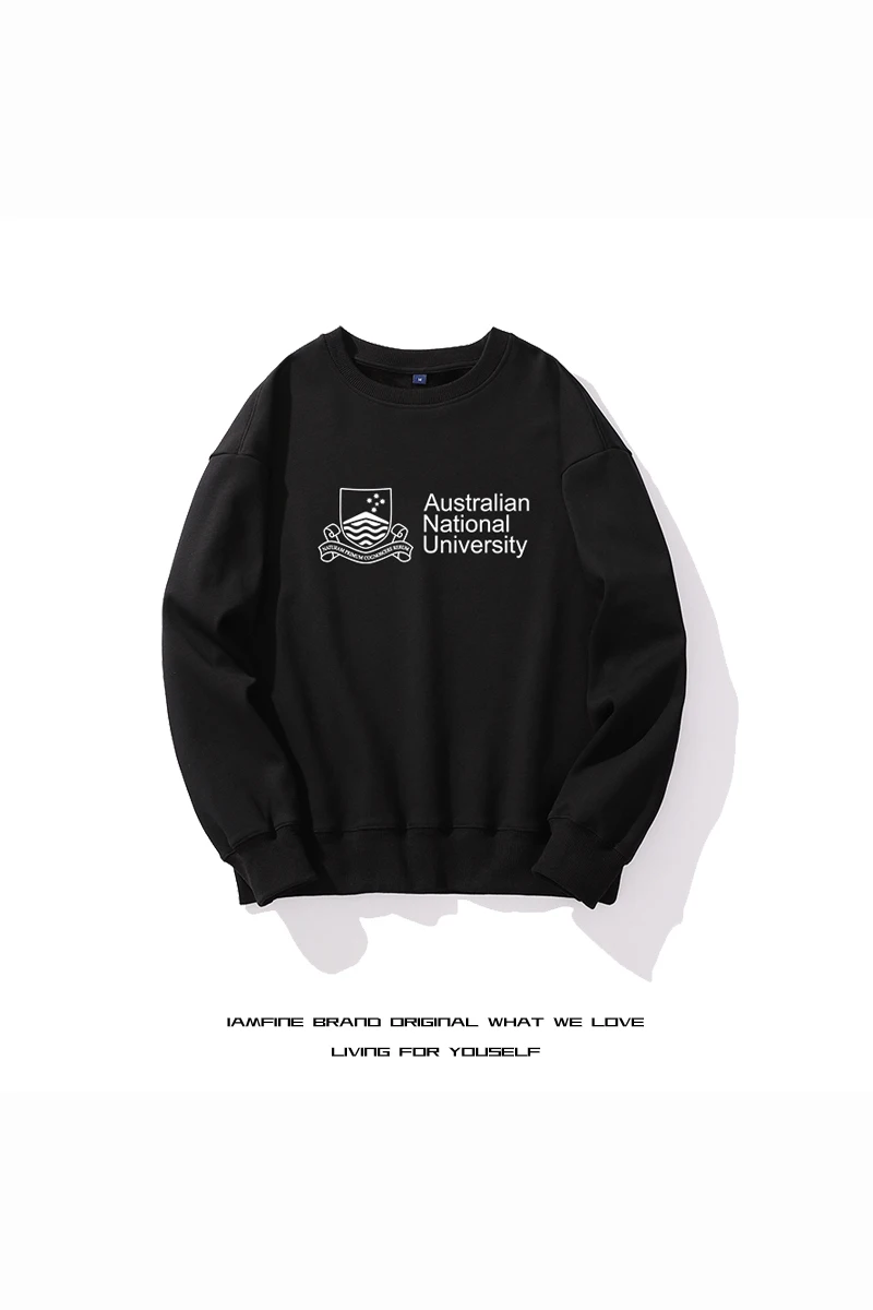 ANU letters Autumn Fashion Casual Hoodies For Men Woman Sweatshirt Basic Solid Color High Quality Streetwear Top Thicke