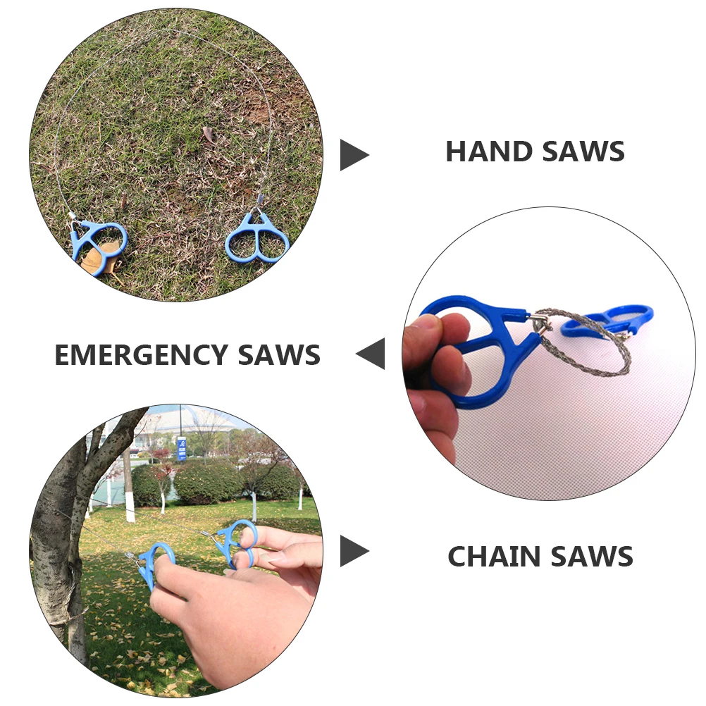 

2Pcs Wire Rope Loop Stainless Steel Compact Outdoor Camping Hiking Hunting Gardening Trimming Tool Emergency H