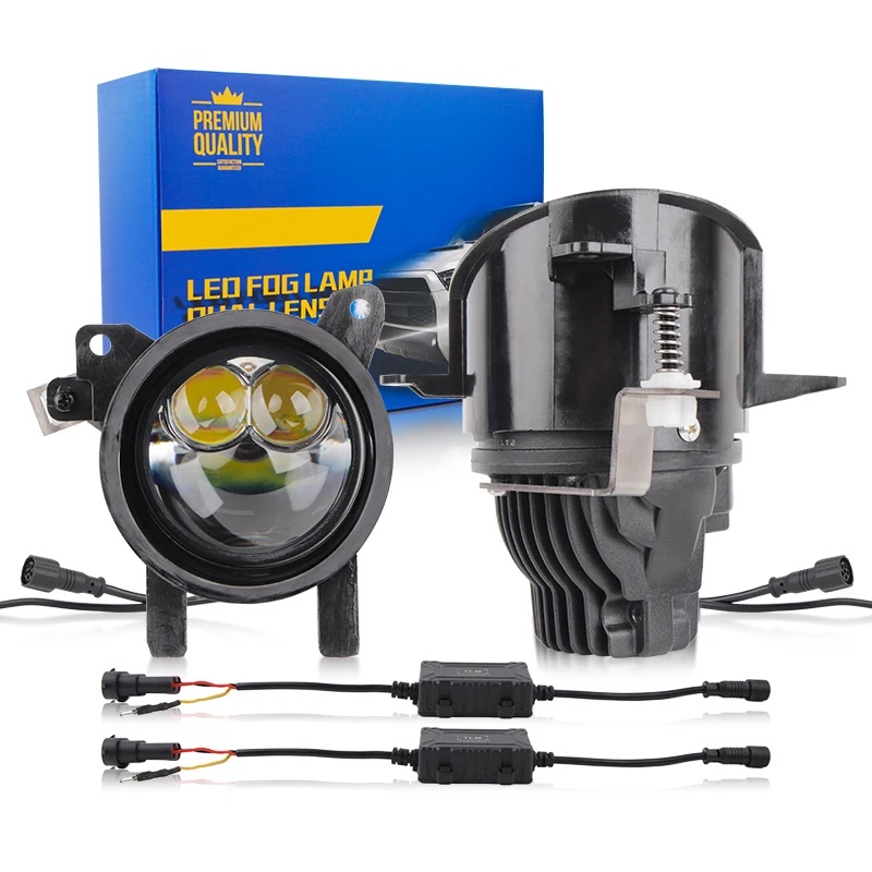 100W High Power LED Headlights Lens 3.0 Inch Bi Lens Laser Fog Light White Yellow Green LED Projector for BMW Fog Lamp