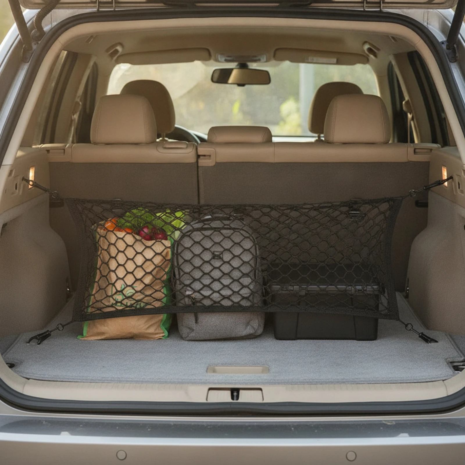 Dwuwarstwowa siatka bagażowa u – Car Trunk Organizer recenzja i cena