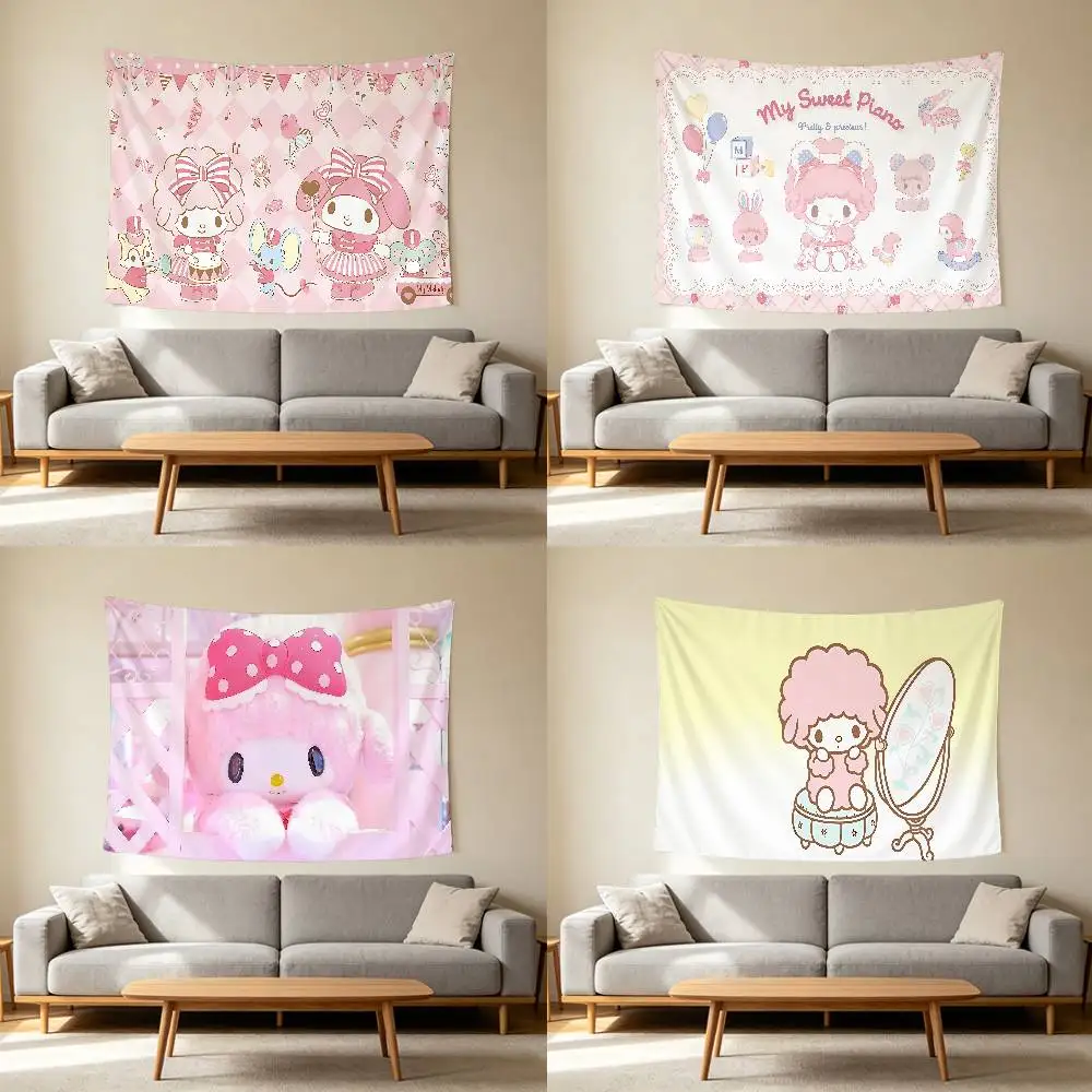 My S-Sweet P-Piano Kawaii Wall Hanging Tapestry Wall Hanging Psychedelic Hippie Tapestry Bedroom Decoration