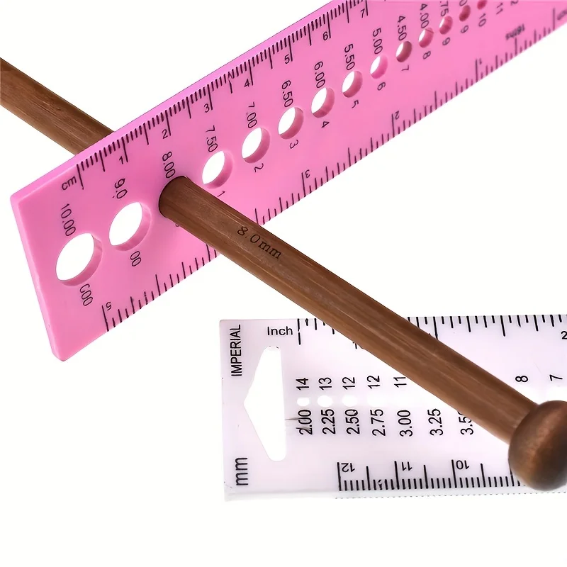 1pc Knitting Needle Gauge Ruler Knitting Crochet Needle Size Checker Measurement Tool for Knitting Weaving Crafts