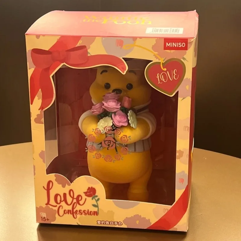 Winnie The Pooh Love  Figure Kawaii Winnie Model Collection Statue Anime Action Figurine Desk Ornament Cute Confession Gift Toys