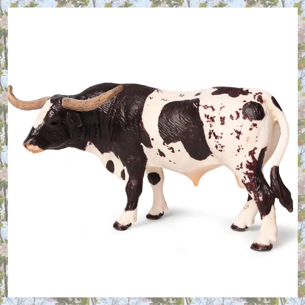 Eco-Friendly-Plastic Texas Longhorn Bull Cattle Animals Action Figures & 14.5X3.5X8.5Cm Classic Black Yak Animals Action Figures