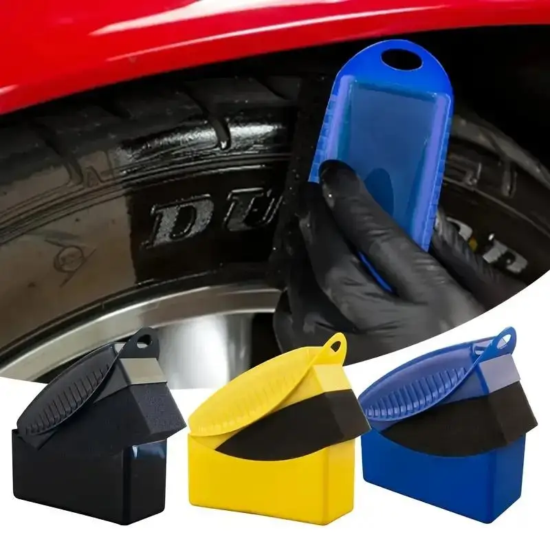 Car Wheel Polishing Waxing Sponge Brush With Cover ABS Washing Cleaning Tire Contour Dressing Applicator Pads Detail Accessories