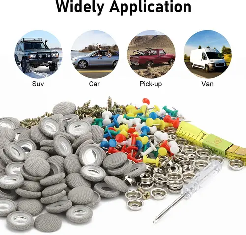 Imagen 2 del producto 20-120 unidades de hebillas de fijación para techo de coche, juego de tornillos, revestimiento de techo Interior, reparación de tela, tapa de tornillo, remaches de tela, accesorios de retención