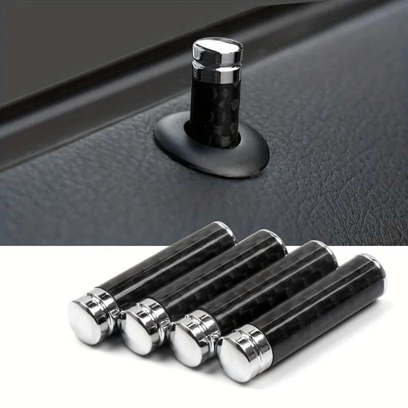 4pcs/Set Universal carbon fiber door lifting carbon fiber door bolt decoration cover door interior modification lock bolt