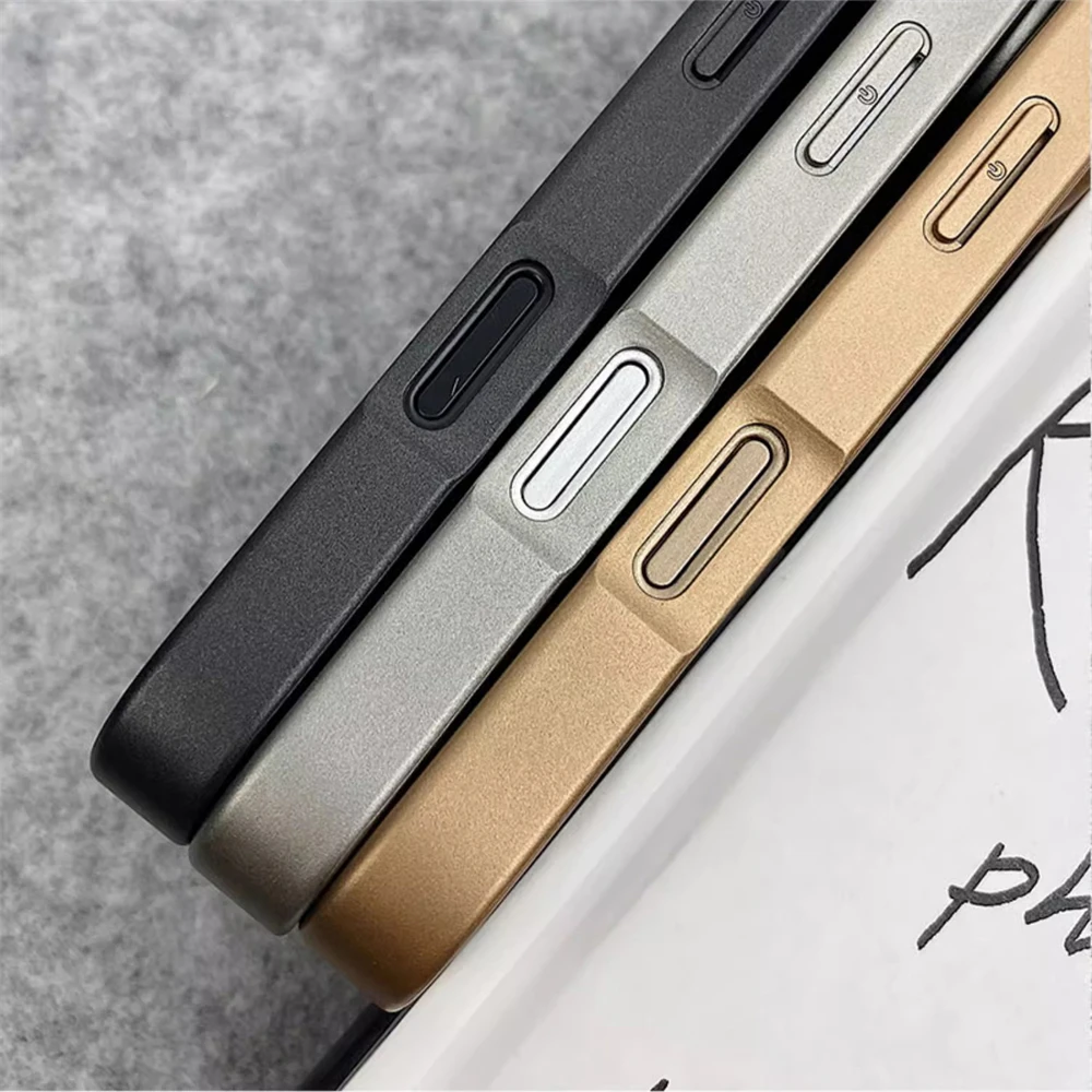 Luxury Business Carbon Fibre Pattern Matte Case For iPhone 17 16 Pro Max 15 14 13 12 Plating Soft Edge Frame Shockproof Cover