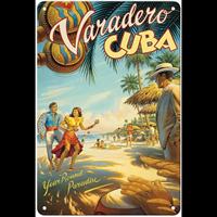 Varadero Cuba Dancers Vintage Travel Poster Metal Tin Sign by Kerne Erickson  Retro Wall Decor for Home Bar Pub Cafe  x Inches