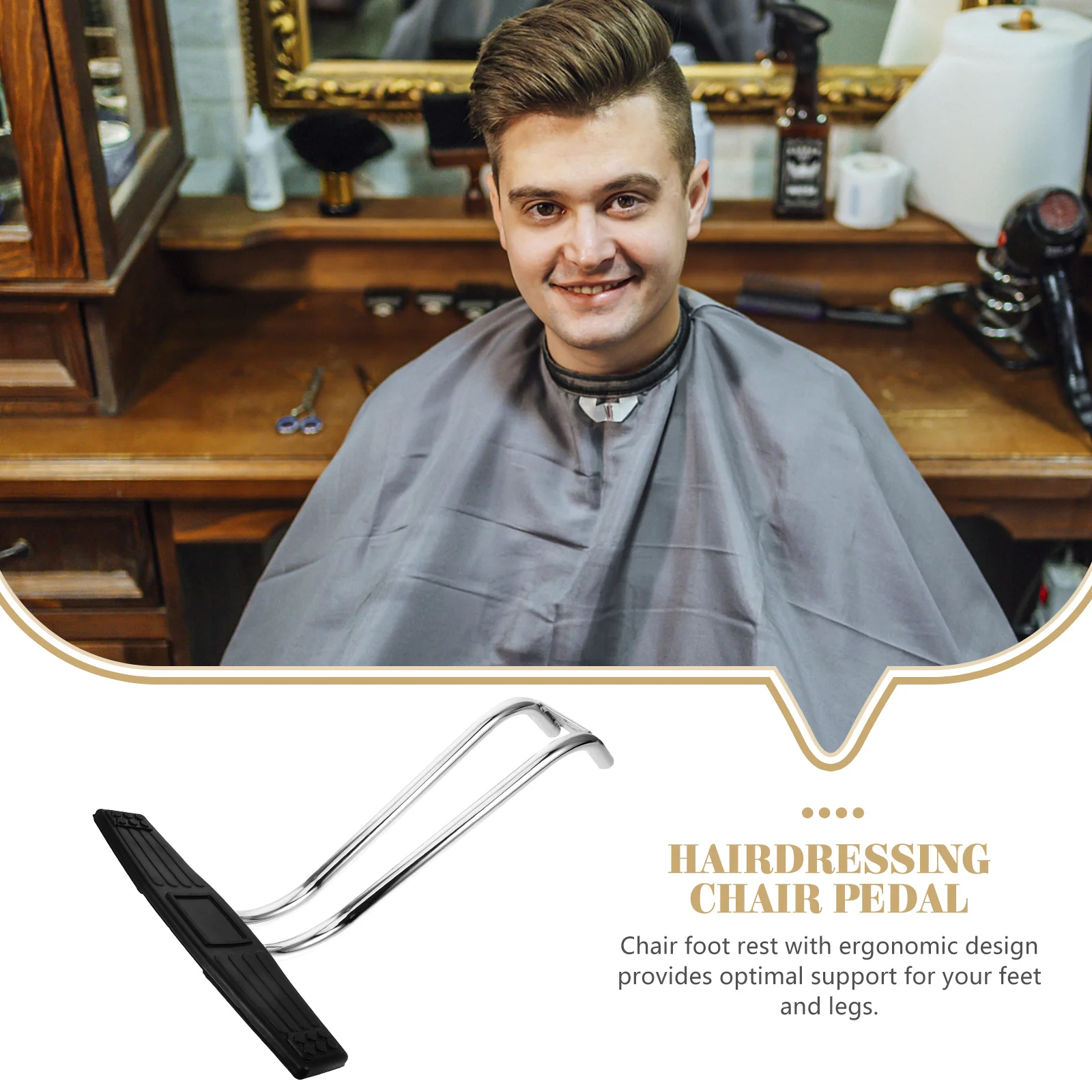 Descanso para Pés de Cadeira de Salão de Alta Resistência, Pedal de Aço Inoxidável, Substituição para Uso Profissional em Estilização de Cabelo