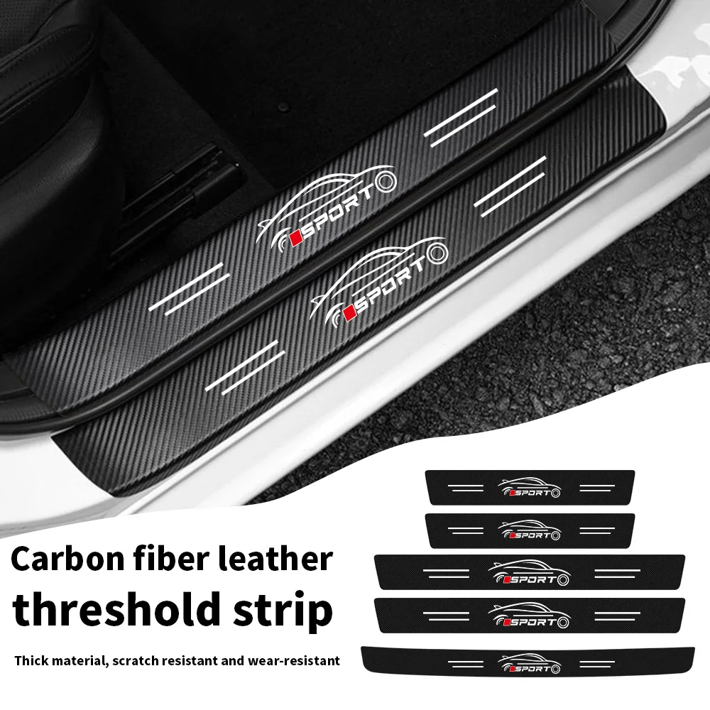 Sport Car Single Square Red Car Door Sill Strip Creative Modification Cute Girl Car Door Step Pad Anti-Scratch Protective Strip